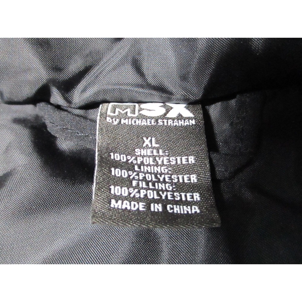 MSX By Michael Strahan Parka Mens XL Black Hooded Insulated Coat Water Resistant - Picture 5 of 10